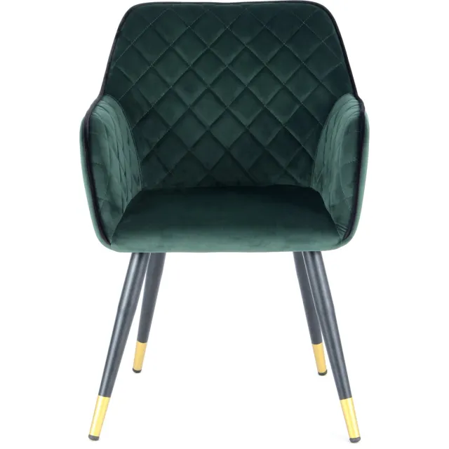 LaleeAvenue Floraya - Vietavie stoel - Amino - Groen/Zwart - 61x59x86cm (LxBxH) - Belastbaar gewicht tot Donkergroen / Zwart