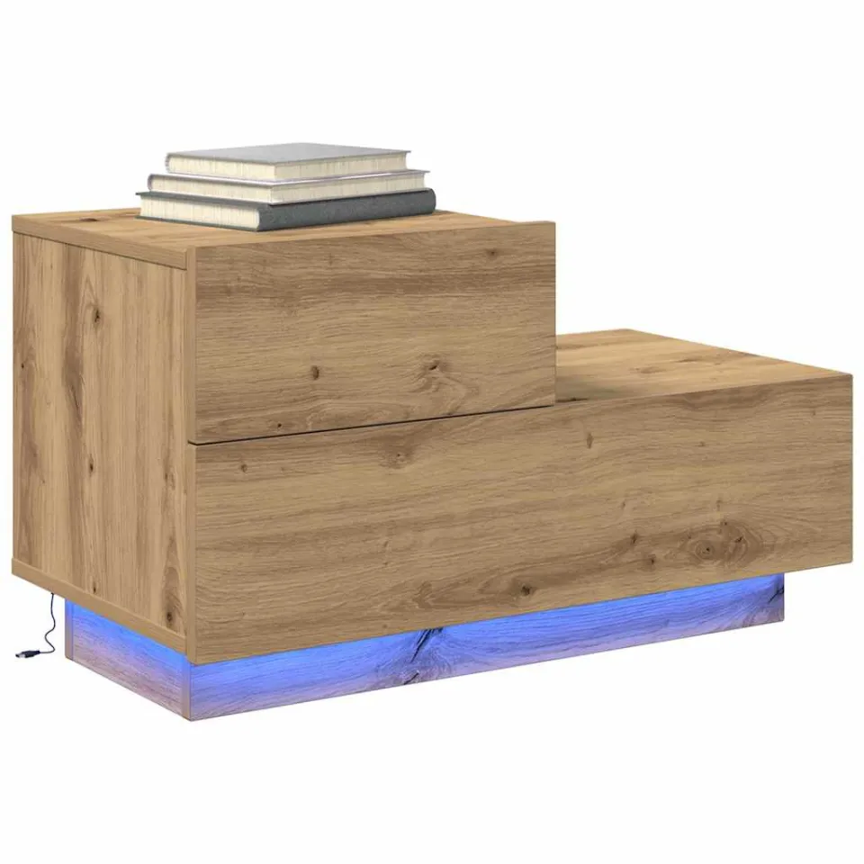 vidaXL Nachtkastje Artisan Eiken 70 x 36 x 40,5 cm Bewerkt hout Bruin
