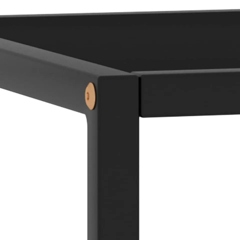 vidaXL Salontafel met zwart glas 40x40x50 cm zwart, foto 4