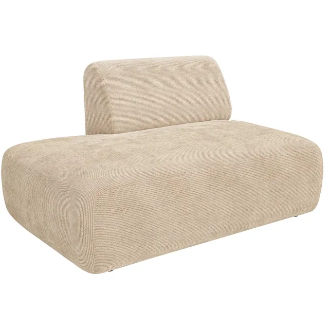 Vente-unique Chaise longue links module in fijn ribfluweel - Beige - Maison Céphy POGNI