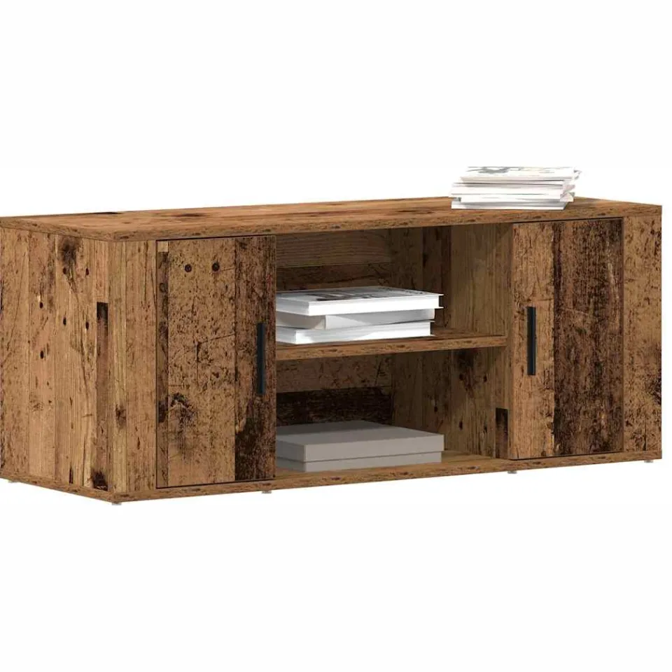 vidaXL TV-kast 100 x 35 x 40 cm Oud hout Bewerkt hout Bruin