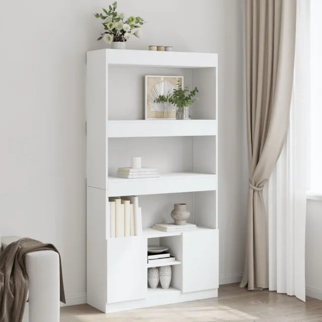 vidaXL Hoge kast 92x33x180 cm bewerkt hout wit, foto 2