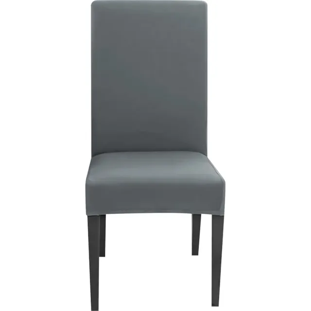 Intirilife 2x Elastische Stoelhoes in GRIJS met 38 - 45 cm zitting en 45 - 65 cm rugleuninghoogte - Stoelbekleding voor feesten bruiloften hotels of thuis in de eetkamer