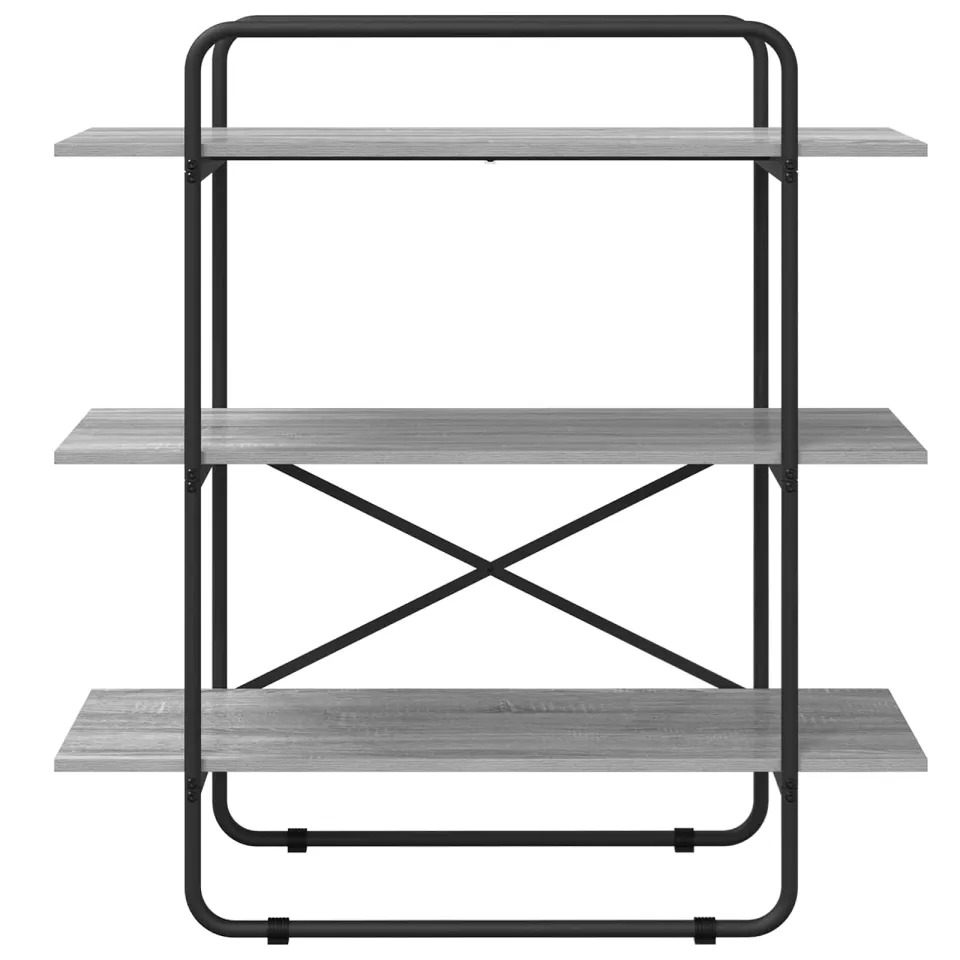 vidaXL Boekenrek 3-laags 100 x 35 x 105 cm PB Grijs Sonoma