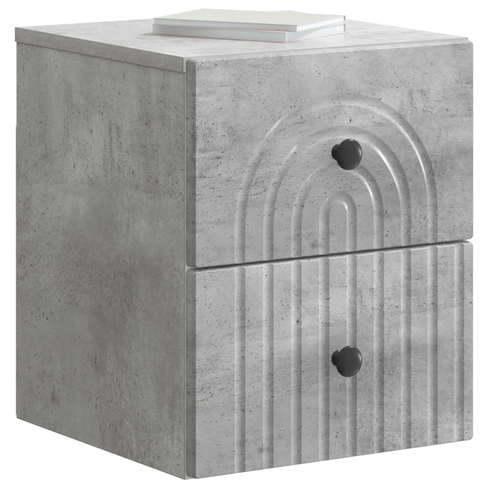 vidaXL Wandbeugel Bedkast Betongrijs 33 x 34,5 x 40 cm Bewerkt hout