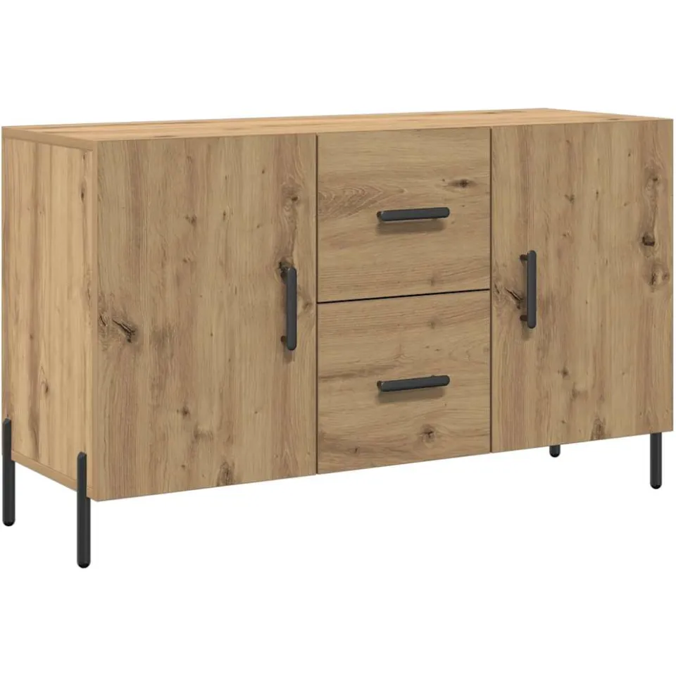 vidaXL Dressoir 100x36x60 cm bewerkt hout artisanaal eikenkleurig Bruin