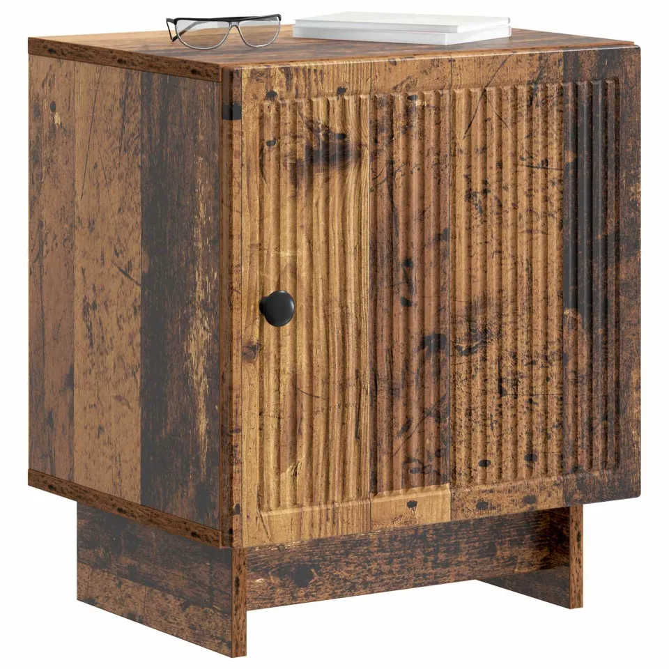 vidaXL Nachtkastje 2 st Oud hout 43 x 34,5 x 50 cm Bewerkt hout Bruin