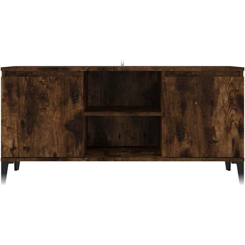 vidaXL Tv-meubel met metalen poten 103,5x35x50 cm gerookt eikenkleurig, foto 3