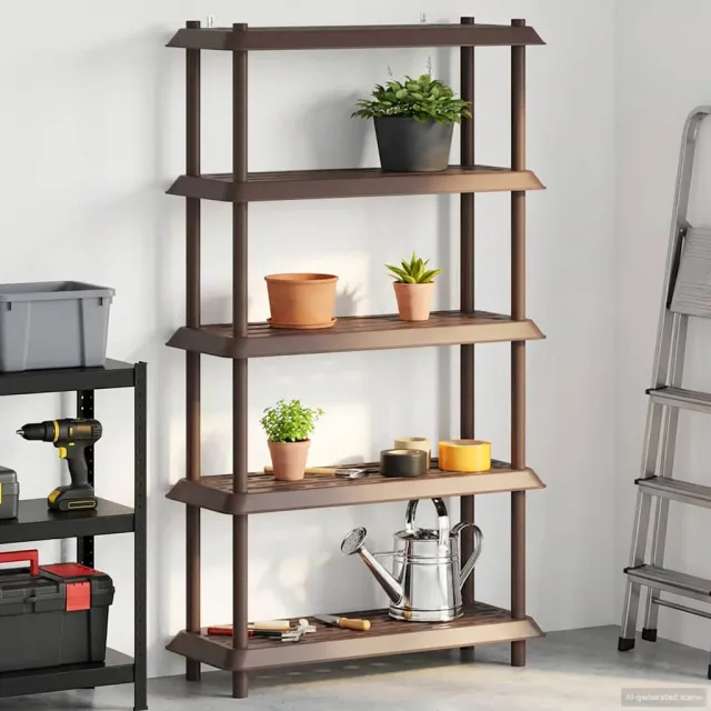 vidaXL Plankenunit 5-laags 100 x 40 x 177 cm PP Bruin