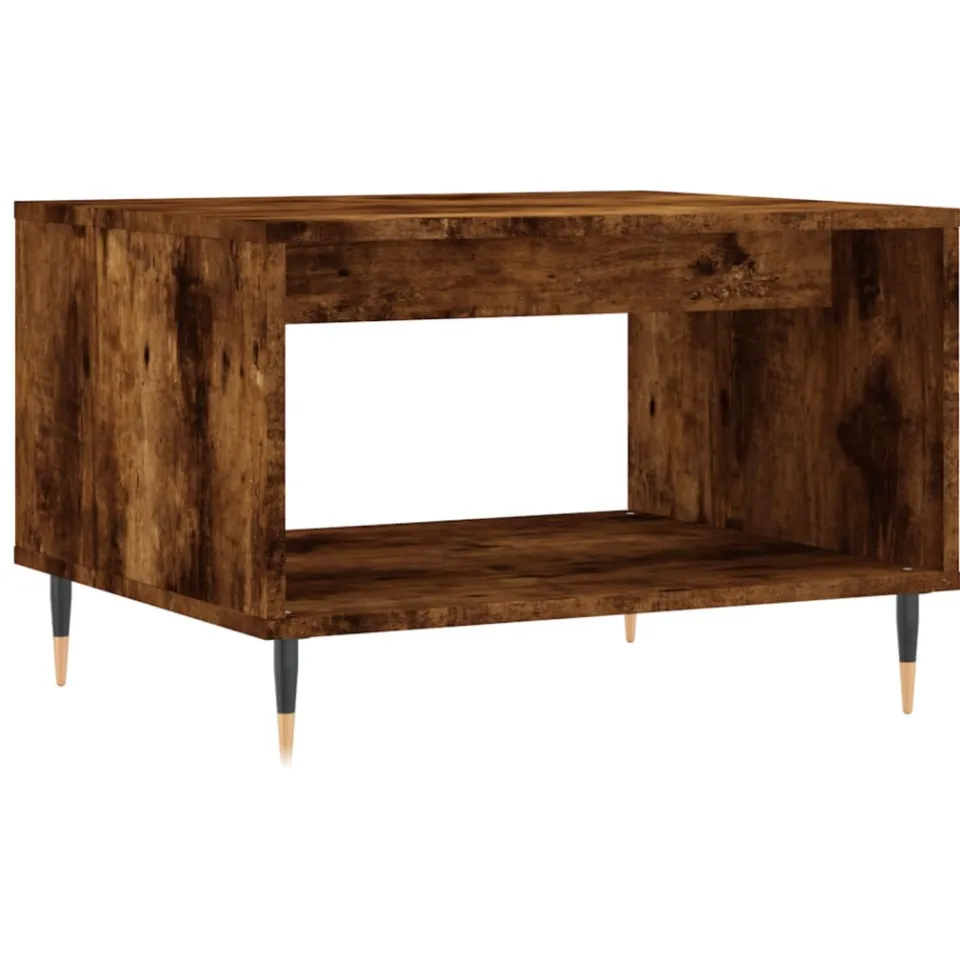 vidaXL Salontafel 60x50x40 cm bewerkt hout gerookt eikenkleurig, foto 3