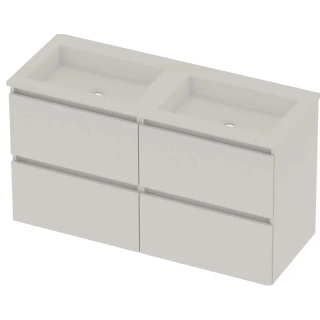 Basic-Line Aura 46 Badmeubelset Acryl 120x46x62 cm A46gwchw2x600 Ice White Glans Wit