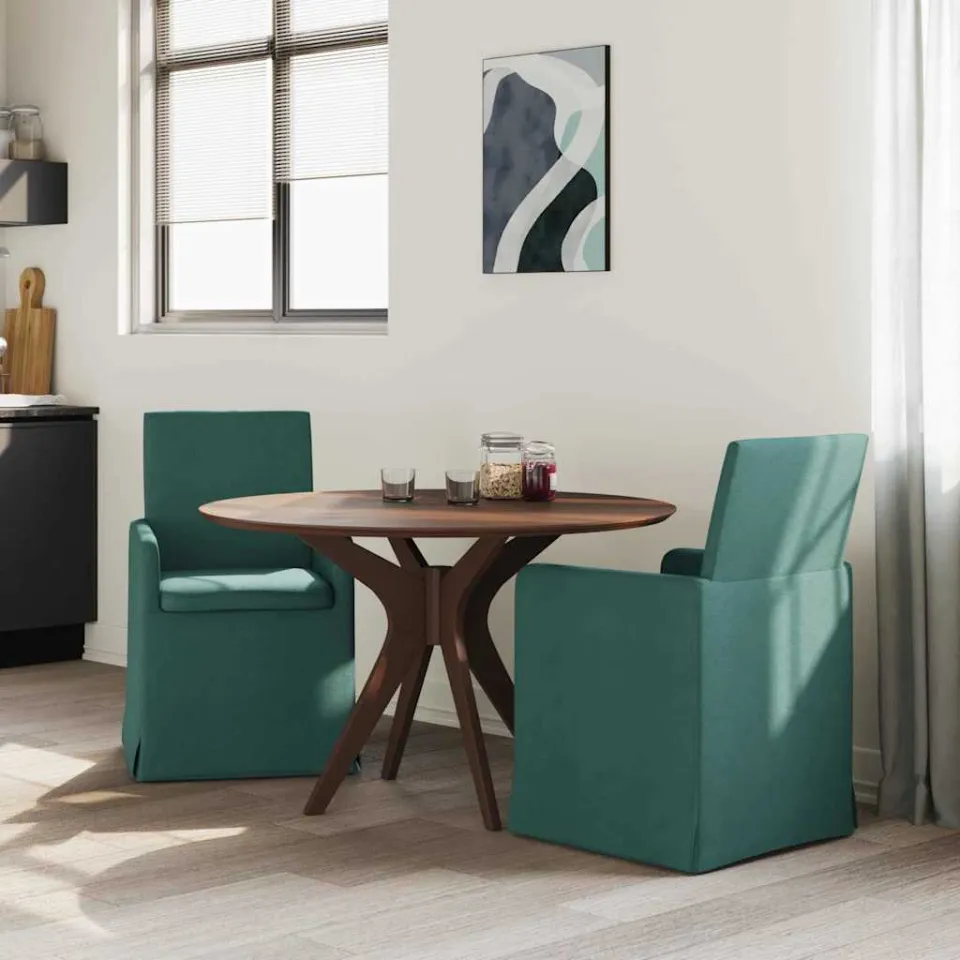 vidaXL Eettafelstoelen 2 st Stof Donkergroen 57 x 68 x 94 cm groen, foto 3