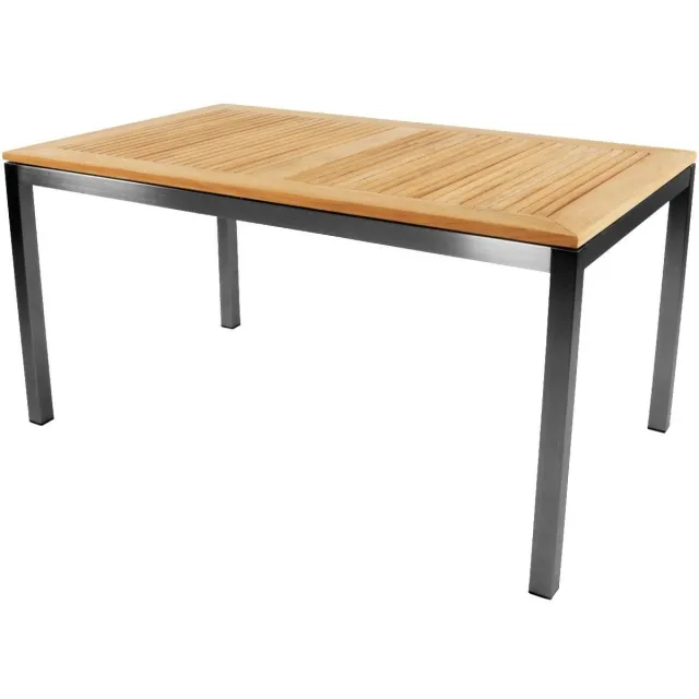 LES Tuintafel Marmaris RVS 152x90 cm Naturel