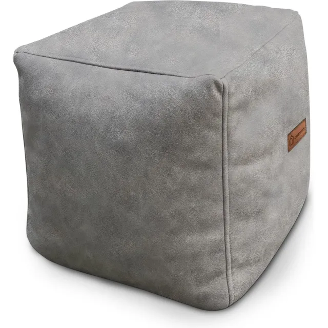 Casacomfy Modibox - Poef / Hocker - Vierkant - Lederlook - 40x40x40 cm - Flat White