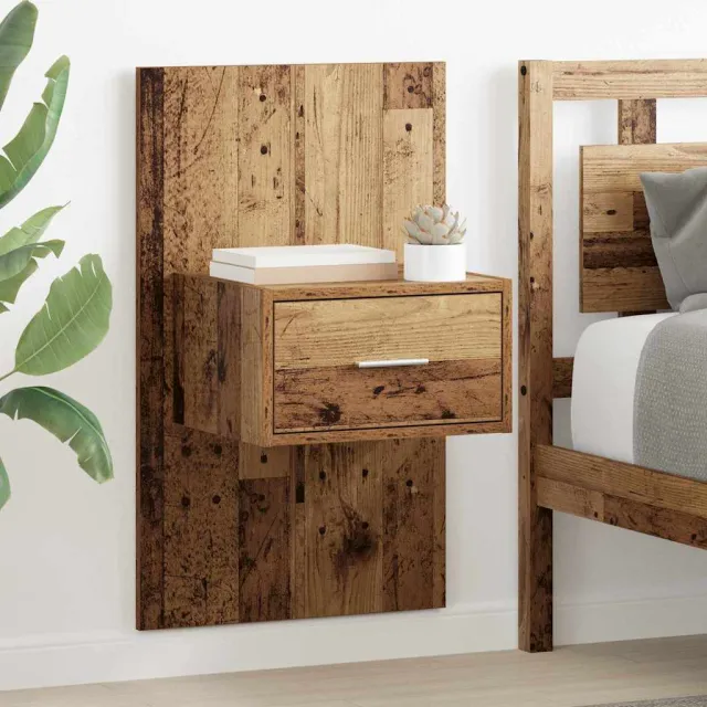 vidaXL Nachtkastje 2 st Oudhout 50 x 32,5 x 80cm Bewerkt hout bruin, foto 2