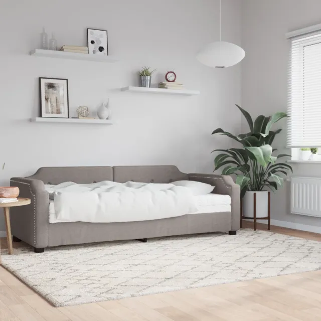 vidaXL Slaapbank met matras 90x200 cm stof taupe