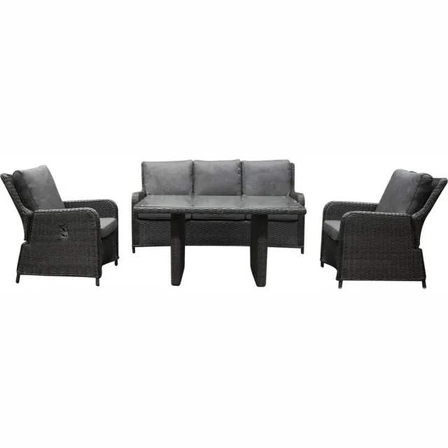 premium collection Bilbao premium stoel bank loungeset verstelbaar 4 delig antraciet