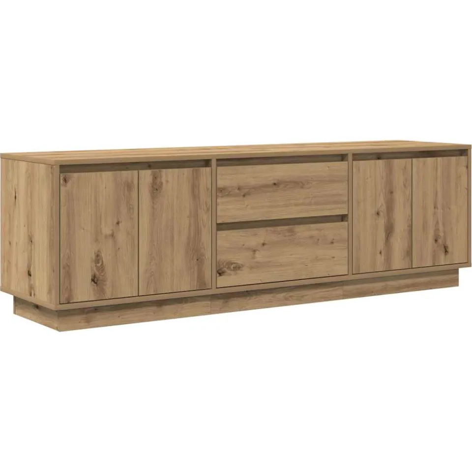 vidaXL Tv-meubel met LED-verlichting 160,5x41x50 cm artisanaal eiken Bruin