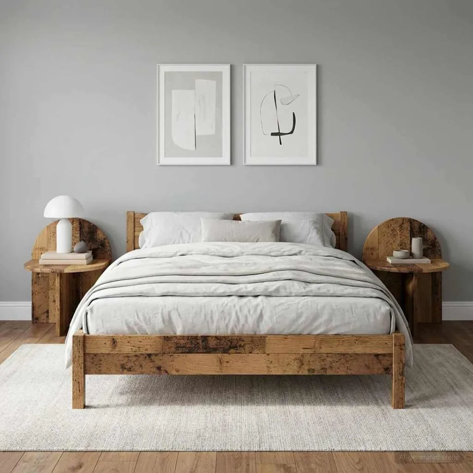 vidaXL Nachtkastje 2 st Oud hout 40 x 35,5 x 45,5 cm bruin, foto 4