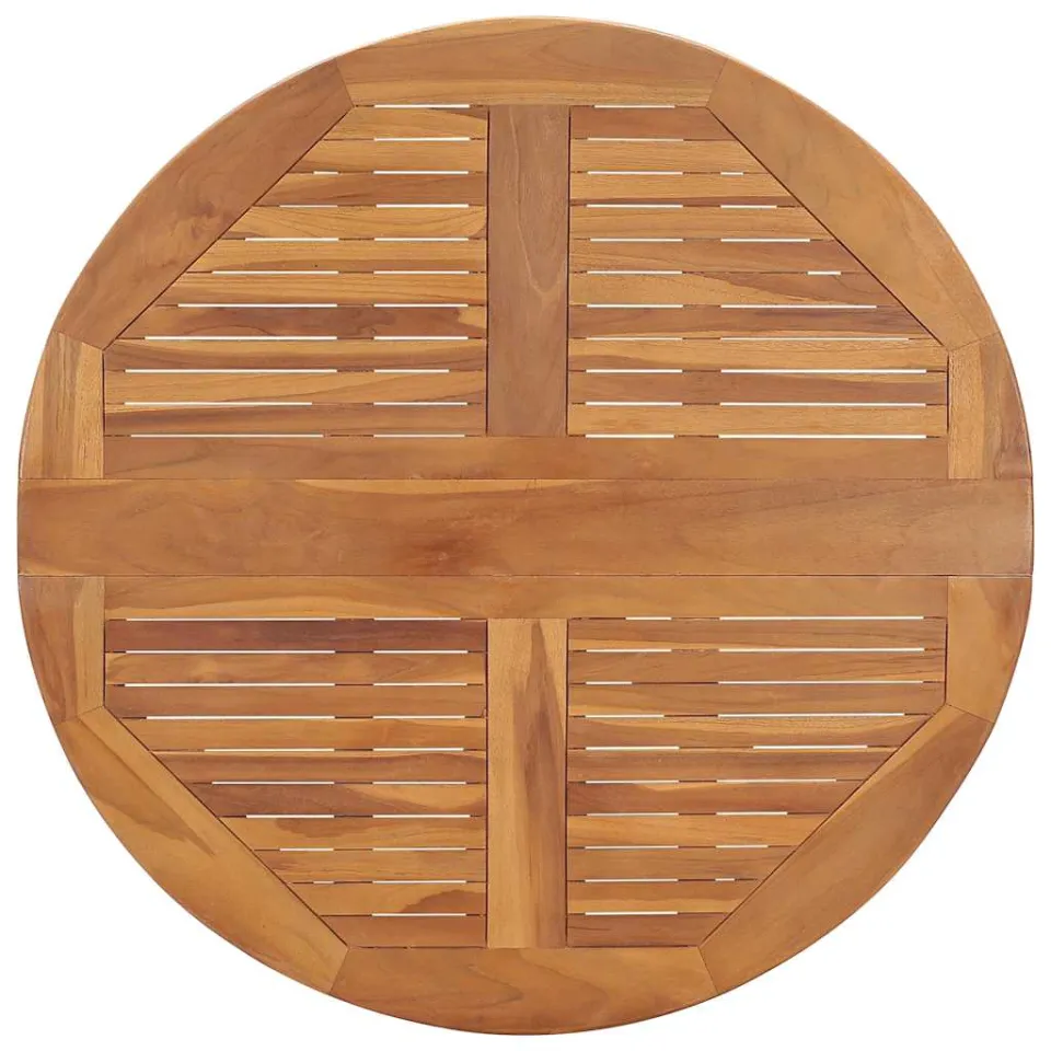 vidaXL Tuintafel inklapbaar Ø 90x75 cm massief teakhout bruin, foto 3