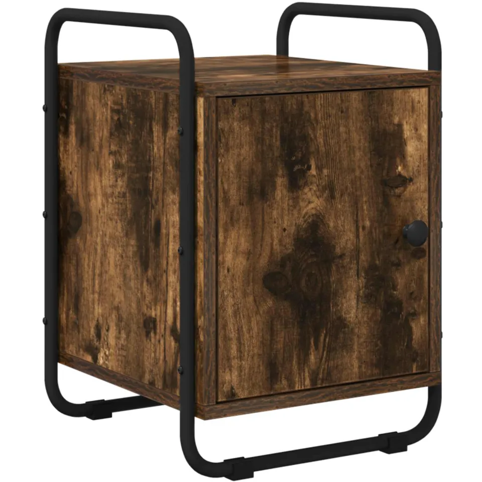 vidaXL Nachtkastje 2 st Gerookt eiken Bewerkt hout, foto 4