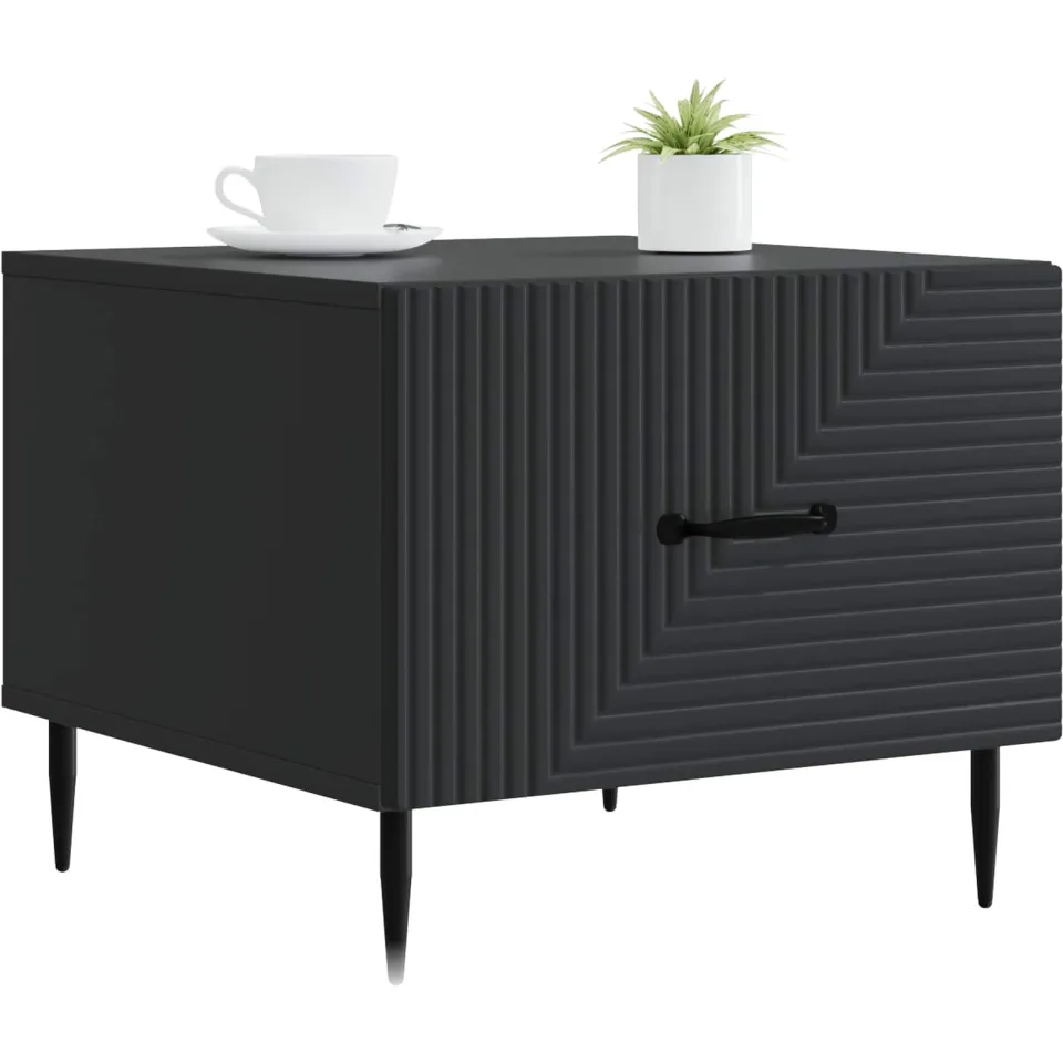 vidaXL Salontafel met lade Zwart 49 x 50 x 40 cm Bewerkt hout