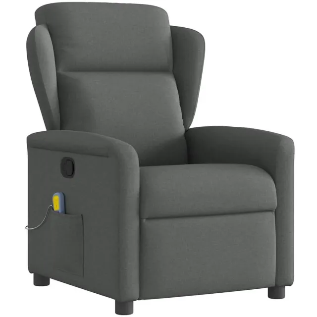 vidaXL Massagestoel - Donkergrijze - Stof Donkergrijs