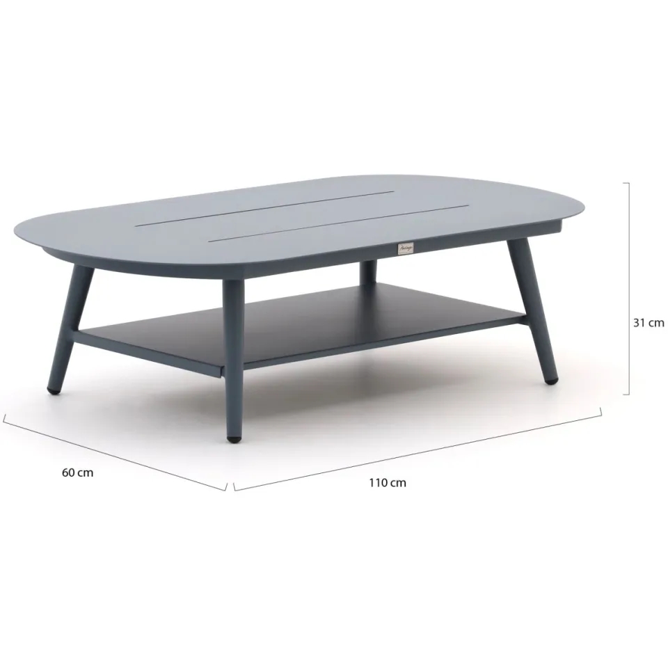 Bellagio tuinmeubelen Bellagio Valli lounge tuintafel 110x60x31cm Blauw