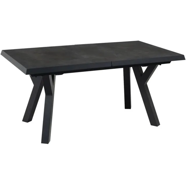 LES Murcia zwart uitrektafel exclusive 163/203x93cm - matt antraciet