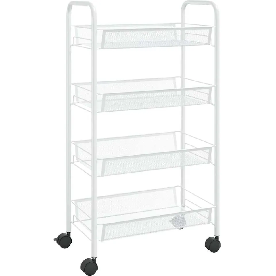 vidaXL Keukentrolley 4-laags 46x26x85 cm ijzer wit, foto 3