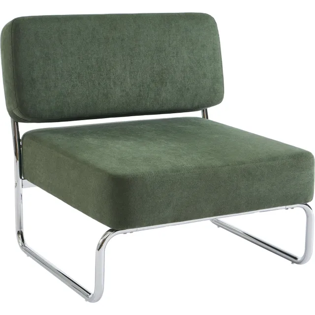 BAITA BAÏTA - JACK - Fauteuil - Groene stof - Chromen metalen onderstel