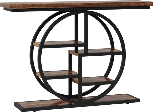Happiq Consoletafel Sevya - Haltafel - 100cm - Wandtafel - Gang of woonkamer - Bruin