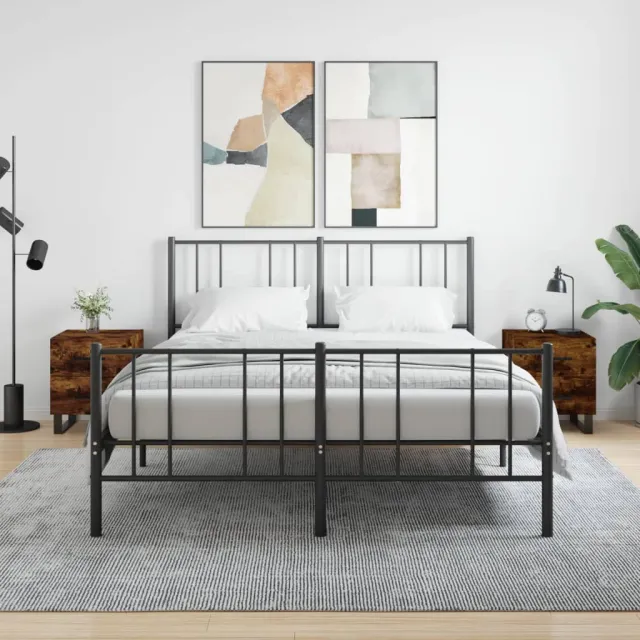vidaXL Nachtkastjes 2 st 40x35x47,5 cm bewerkt hout gerookt eikenkleur, foto 2