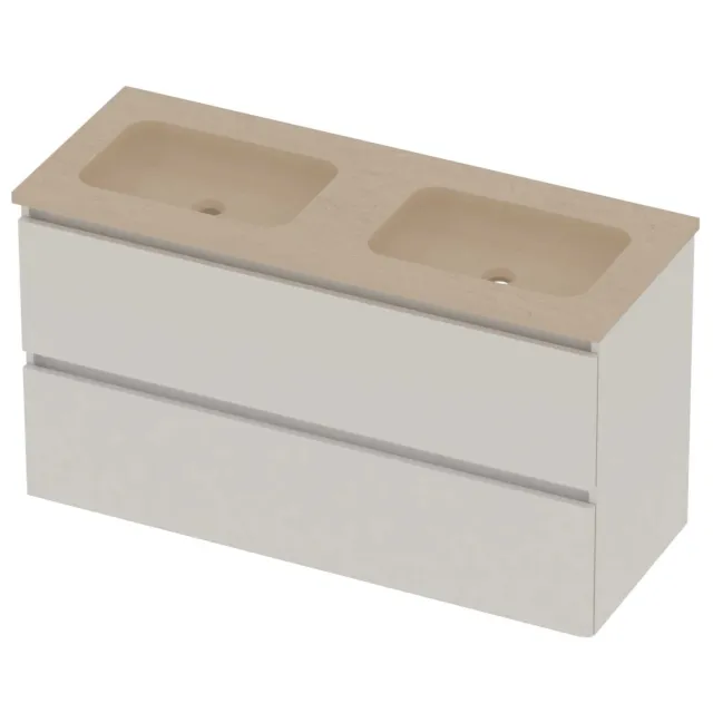 Basic-Line Rocky 46 Badmeubelset Hardsteen 120x46x62 cm R46SSCHW120D0 Ice White Sand Stone Beige