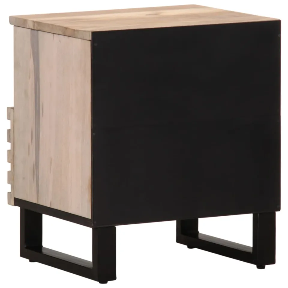 vidaXL Nachtkastje 40x34x46 cm massief gebleekt mangohout bruin, foto 4