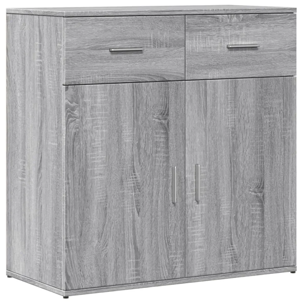 vidaXL Dressoir 79x38x80 cm bewerkt hout grijs sonoma