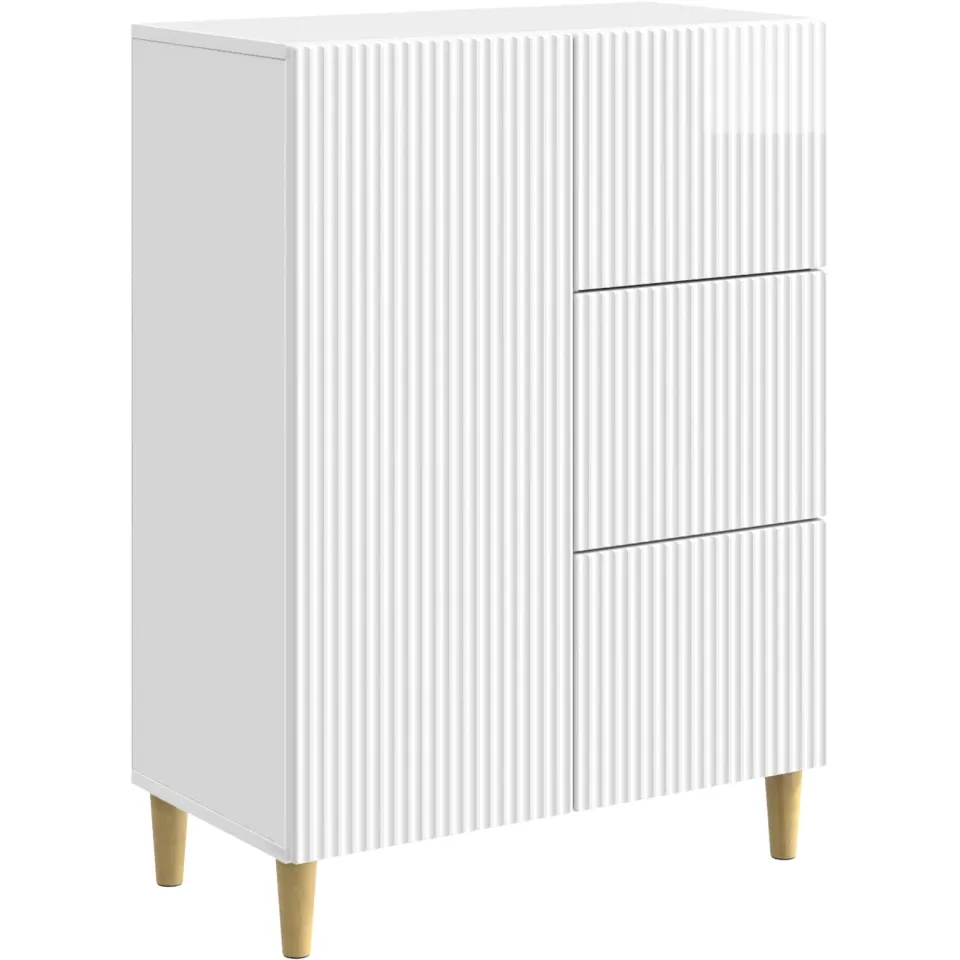 vidaXL Dressoir met lade Hoogglans Wit 66 x 34,5 x 90 cm Bewerkt hout, foto 3