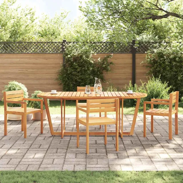 vidaXL Tuintafel ovaal 200x90x75 cm massief acaciahout bruin, foto 2