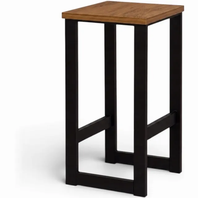 Taborecik Hoker Loft Bar H64cm - Zwart Metaal met Keuze Zitting