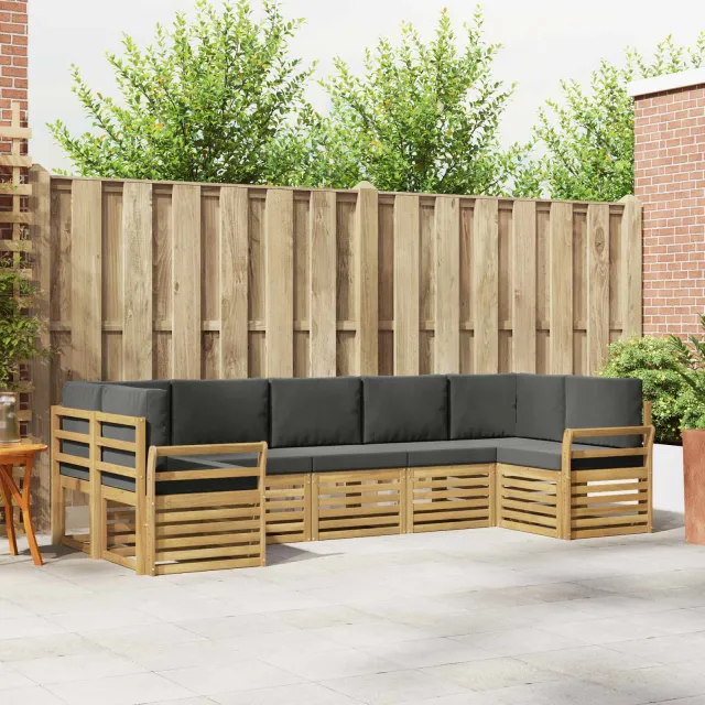 vidaXL Buiten bankenset 7 st 7-zits Wit en antracietkleurig Polyester