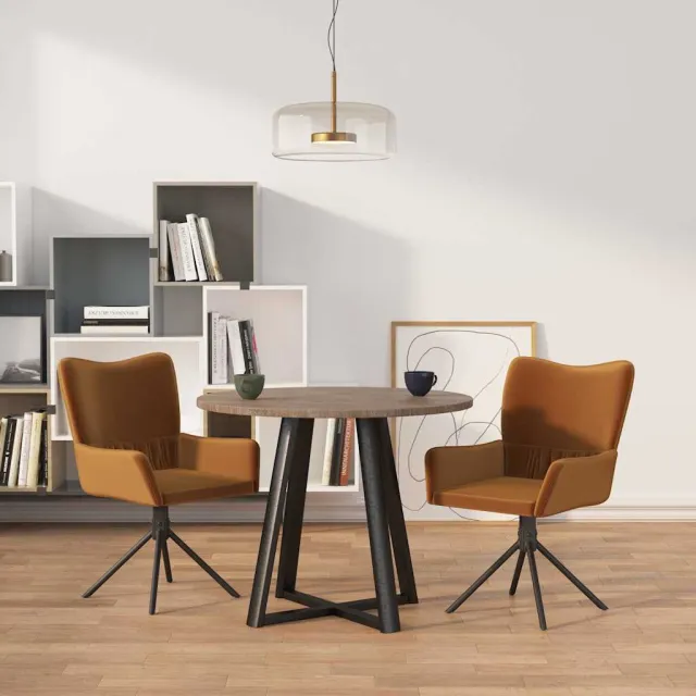 vidaXL Eetkamerstoelen draaibaar 2 st fluweel bruin