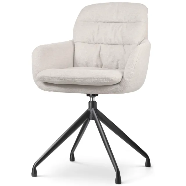 Nolon Nola-Mia draaibare eetkamerstoel beige - zwart onderstel