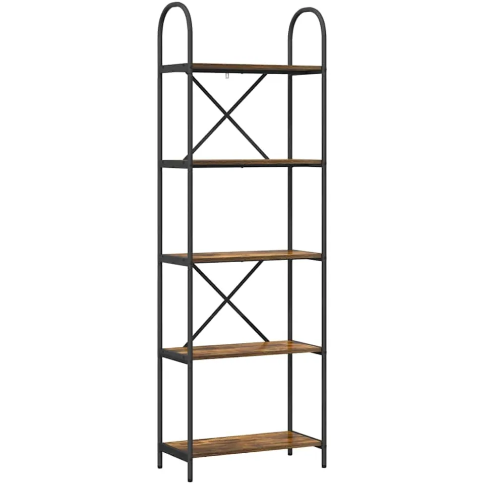 vidaXL Boekenkast 5-laags 60 x 30 x 183 cm Bewerkt hout Gerookt eiken