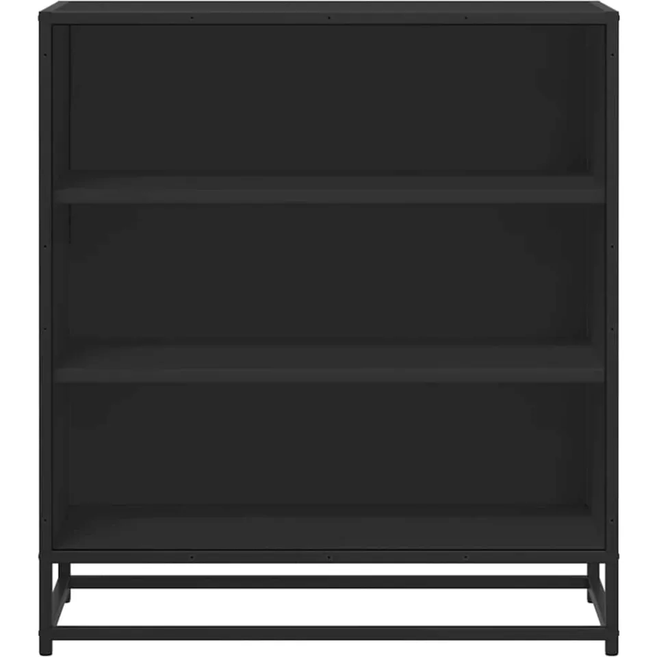 vidaXL Dressoir 68x35x76 cm bewerkt hout en metaal zwart, foto 4