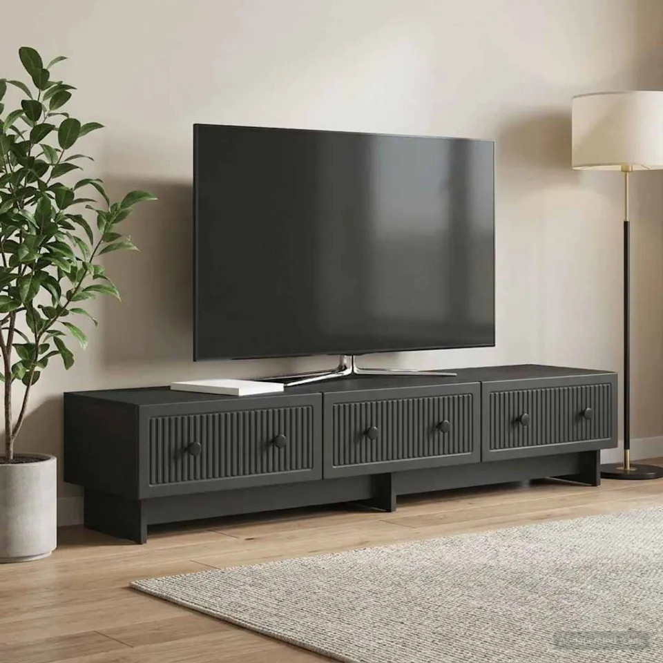 vidaXL TV-kast 147 x 34,5 x 30 cm Zwart Bewerkt hout, foto 4