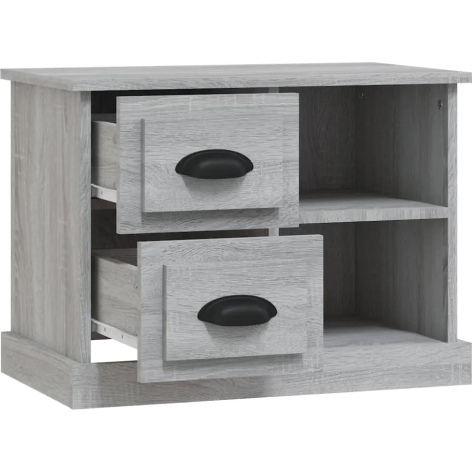 vidaXL Nachtkastje 60x35,5x45 cm grijs sonoma eikenkleurig, foto 4