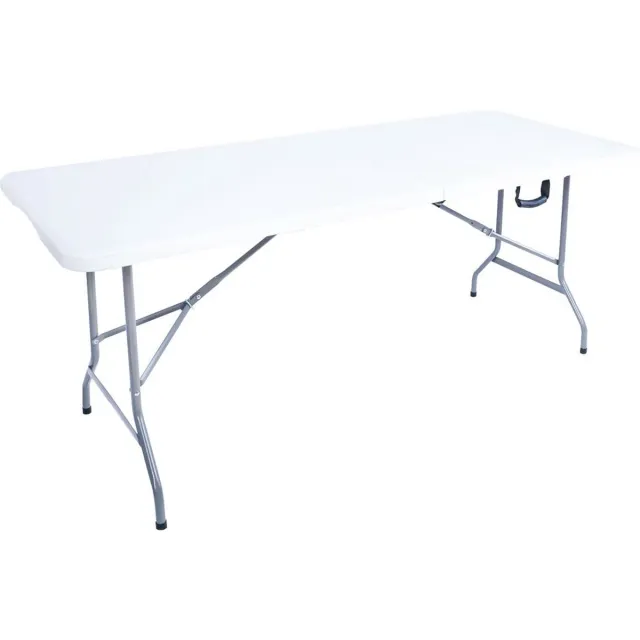 IVOL Vouwtafel 180x74x74 - Wit - Kunststof - Inklapbare plooitafel