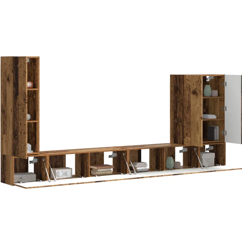 vidaXL TV Wandkast Set 6 st 98 x 31 x 29,5 cm Oud Hout Bruin