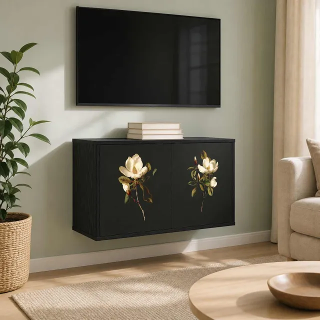 vidaXL Wandgemonteerd tv-meubel BREMEN 69 x 33 x 40 cm Zwart eiken