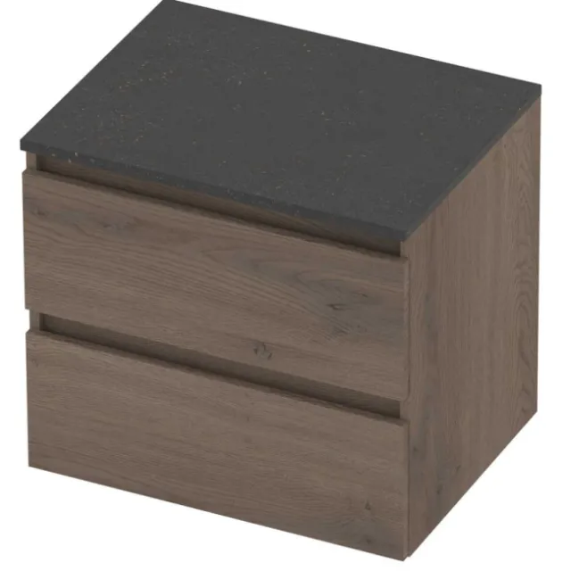 Basic-Line Deck 46 Badmeubelset Greeploos 60x46x58 cm Dusk Oak Blue Stone Grijs
